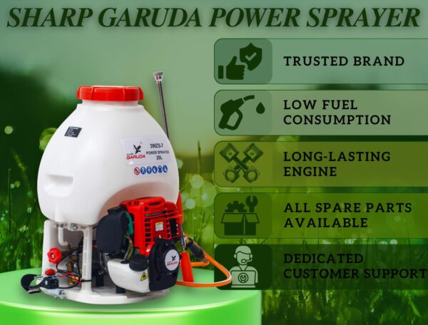 Boost Crop Yields with Sharp Garuda Power Sprayer - 36CC 4Stroke Petrol Engine Spray Pump