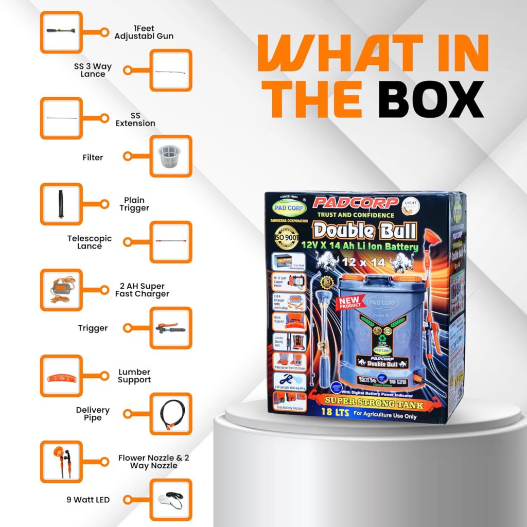 Pad Corp 18L Lithium Double Bull Battery Sprayer: Best Dual Motor Sprayer