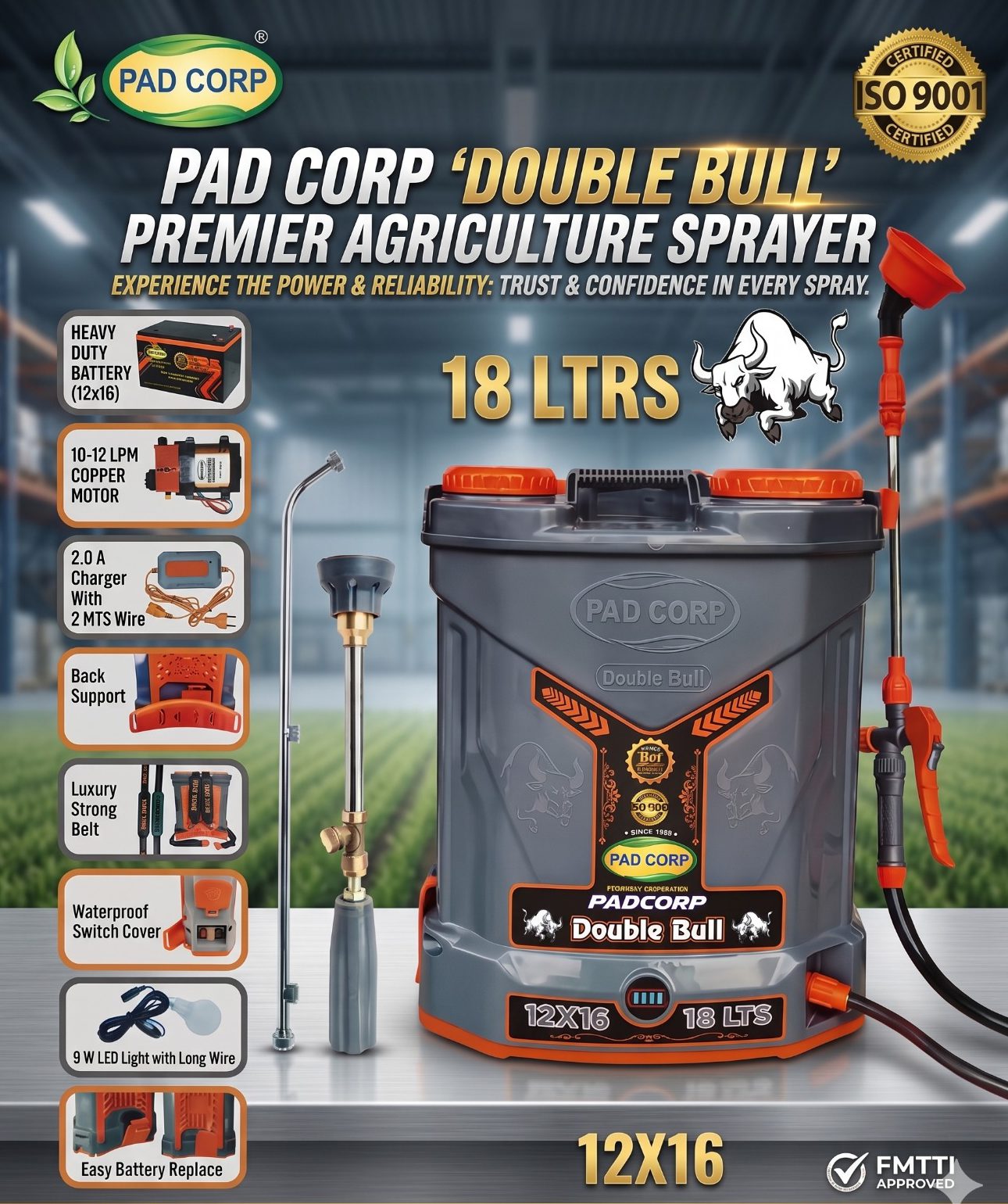 Pad Corp Double Bull Lithium 12X16