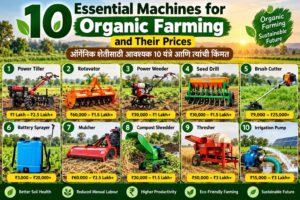10 Essential Machines for Organic Farming and Their Prices ऑर्गेनिक शेतीसाठी आवश्यक 10 यंत्रे आणि त्यांची किंमत