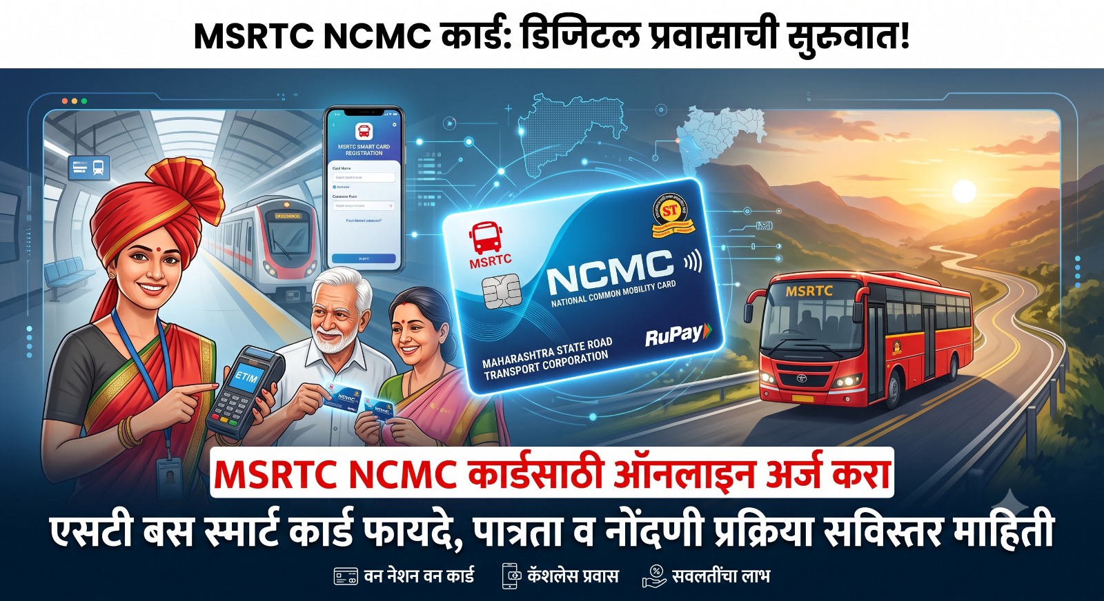 Apply Online for the MSRTC NCMC Card - MSRTC NCMC कार्डसाठी ऑनलाइन अर्ज करा